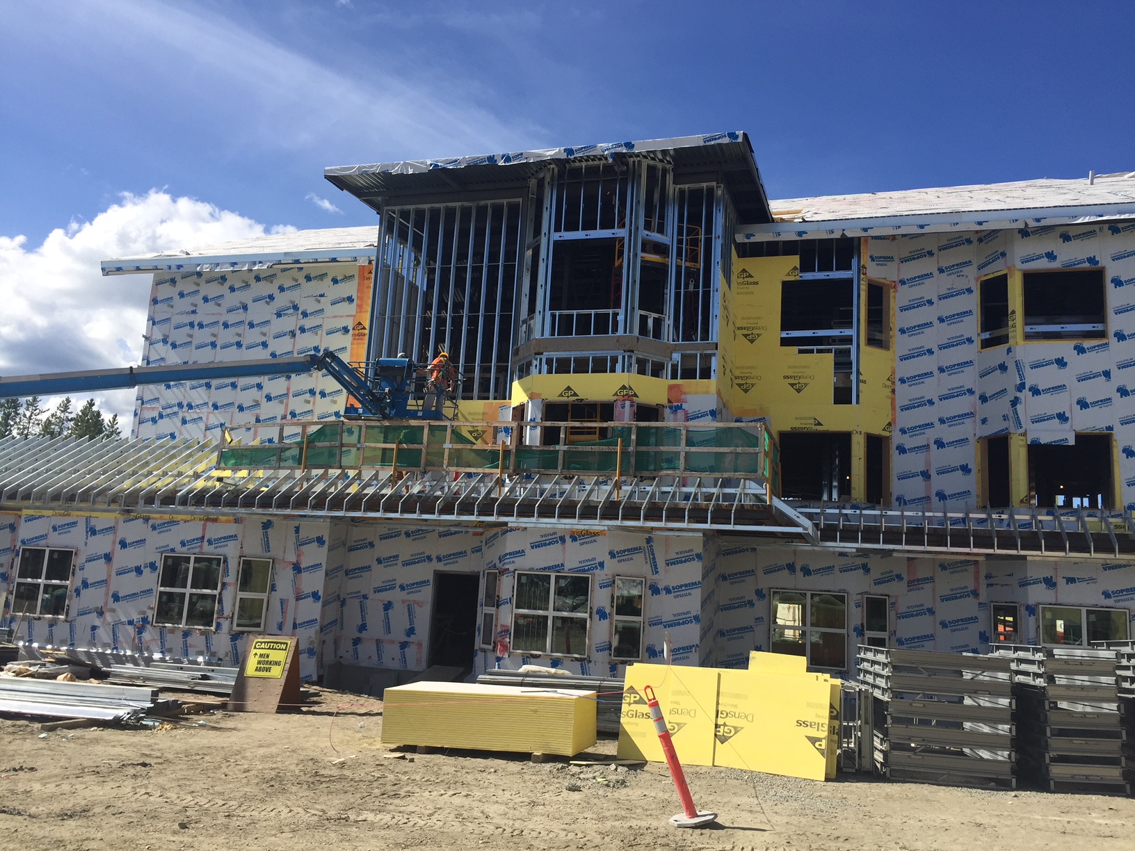 Outside view of external framing with Bailey Heavy Gauge Steel Studs