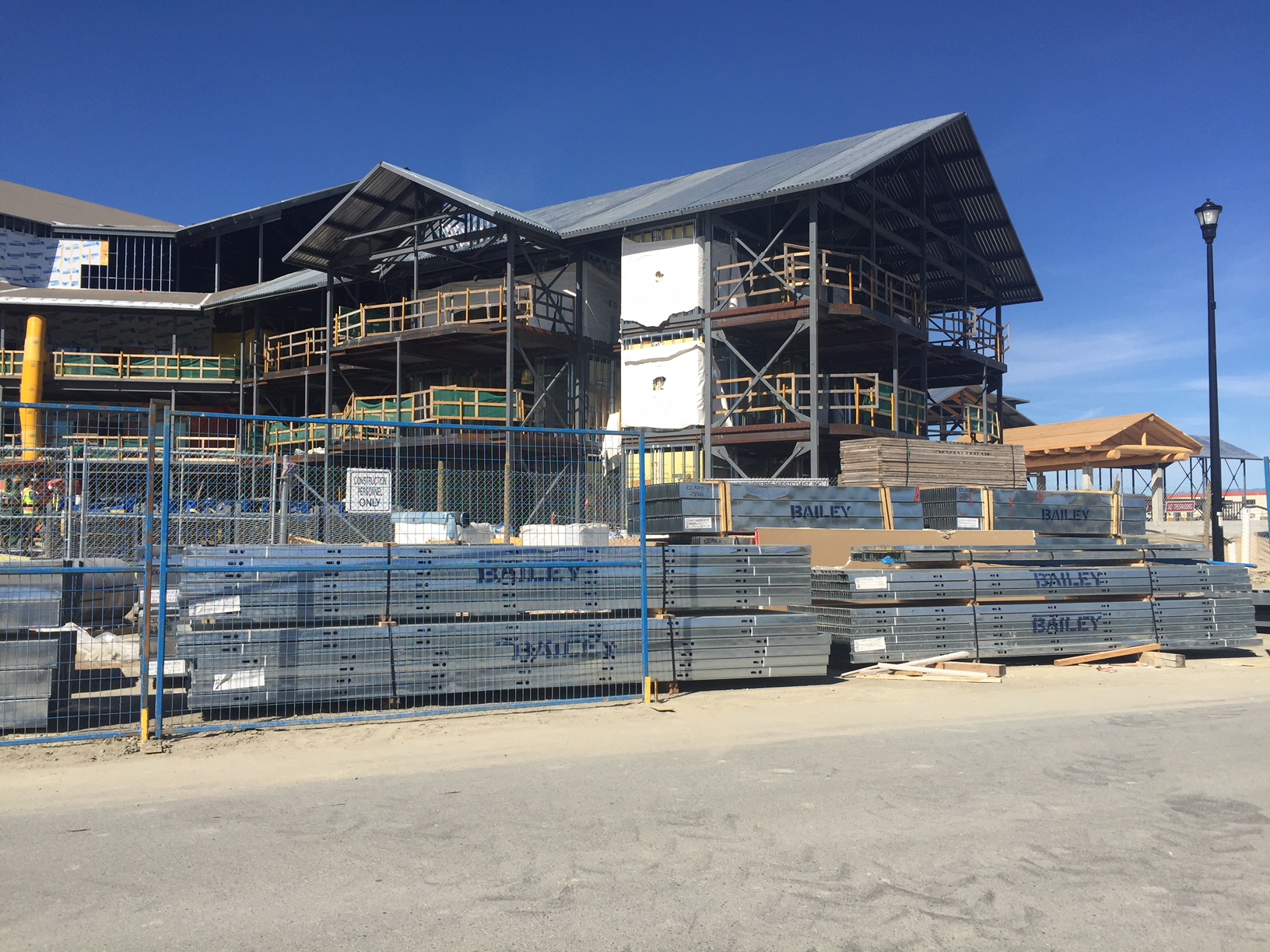 Outside view of Bailey Steel Studs being delivered to yard